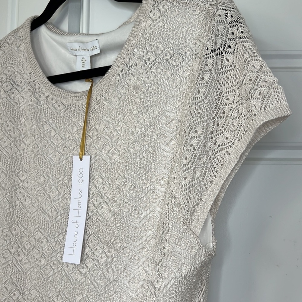 nwt HOUSE of HARLOW REvOLVE Lace Eyelet Crocheted Knit Dress - Picture 6 of 10